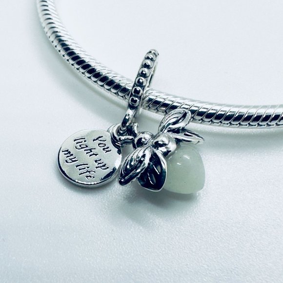 Authentic Pandora Glow-in-the-dark Firefly Dangle Charm / Pandora Bracelet - Picture 2 of 4